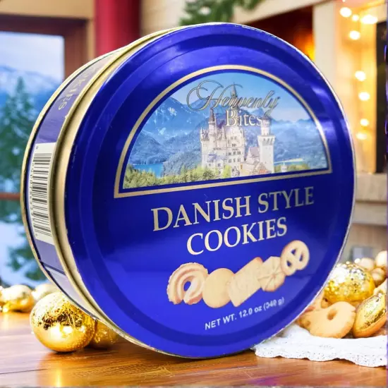 Danish Style Butter Cookies in Metal Tin 12 Ounce