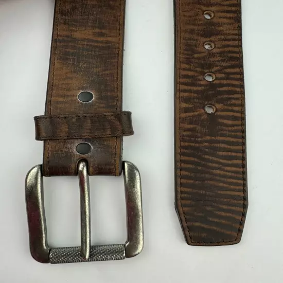 Justin Wide Brown Leather Work Belt Men's Size 42 Sanded Bomber