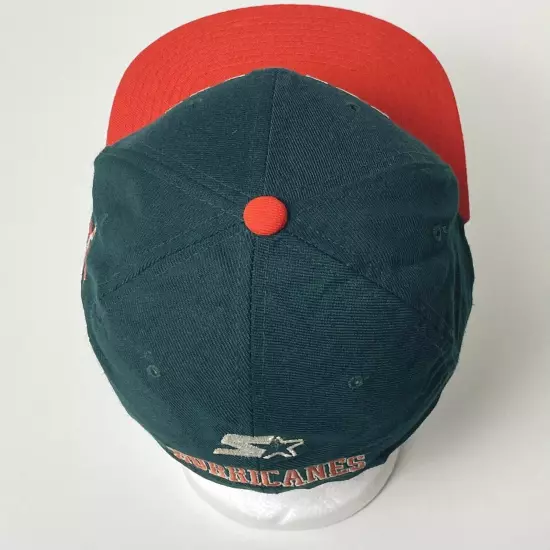 Vintage Miami Hurricanes Fitted Hat Starter Wool The Natural Size 6 7/8