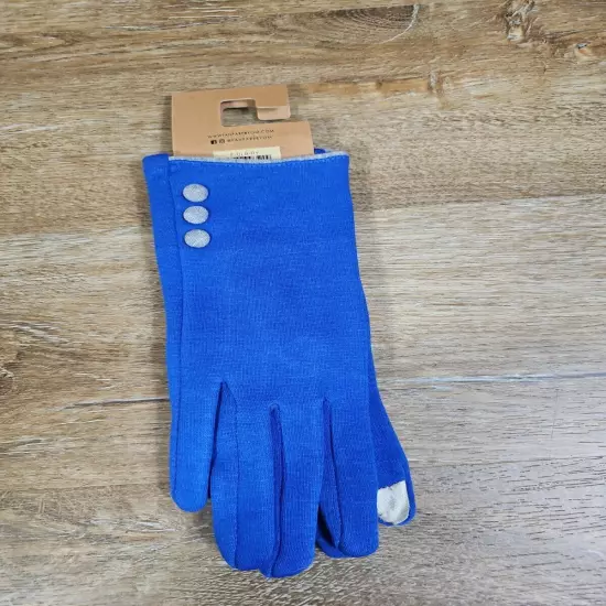 Women’s Fanfare Gloves Smart Touch Blue One Size Fits Most Very Soft