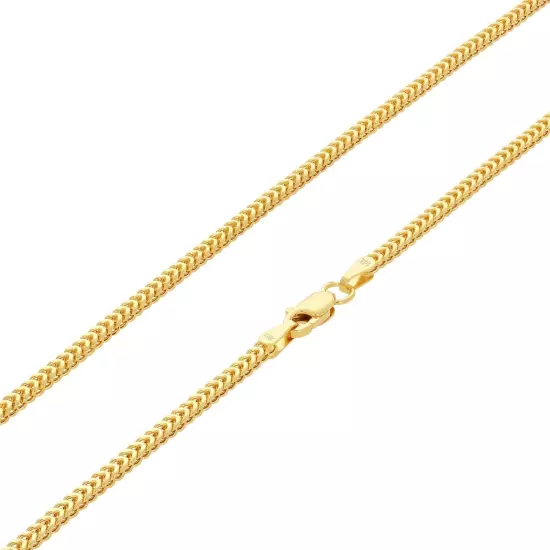 14K Yellow Gold 1.5mm-5mm Franco Square Box Chain Necklace Mens Womens 16"- 30"