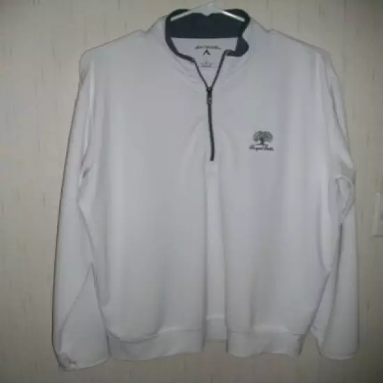 GOLF, Solid White Antiqua-Long Sleeve Golf Jacket for Men ( ROYAL OAKS ) Emblem.