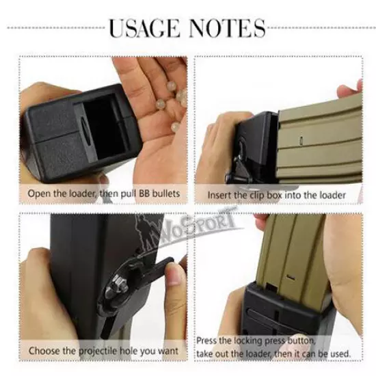 Tactical 1000rd Rounds Plastic BB Speed loader Quick Loader Hunting Gun Magazine