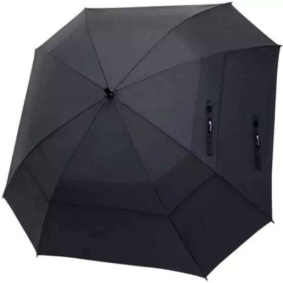 62/68" Windproof Golf Umbrella Large Umbrella for Rain Double Canopy Black