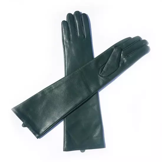 Women Winter Warm Elbow Long Real Sheep Leather Evening Long Gloves