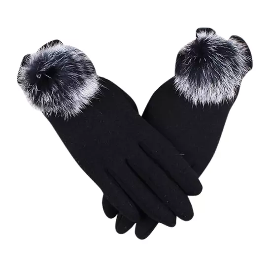 Women Winter Touchscreen Gloves For Cold Weather Solid Thermal Knit Cuff Gloves