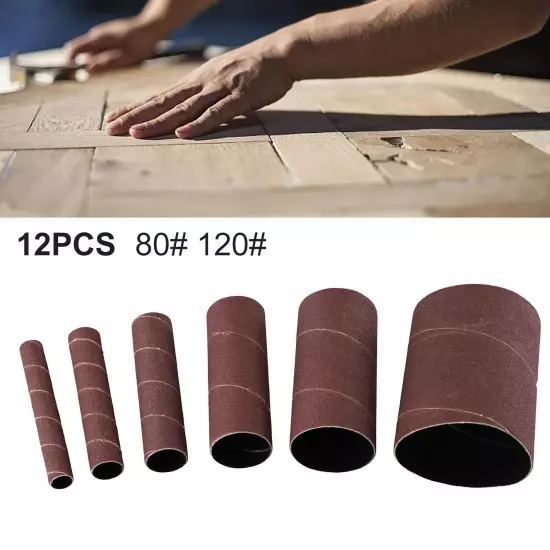 12 X 4.5in Sanding Drum Sleeves Kit Sanding Paper Drum Polishing Tools 80# 120#