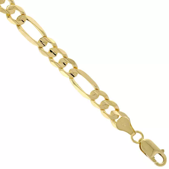 10k Solid Yellow Gold Figaro Chain Necklace 2.23mm-10.25mm Sz 16-30 Inches