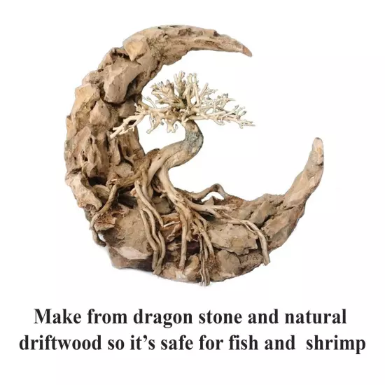 Dragon stone aquarium driftwood bonsai tree aquascape rock fish tank decorations