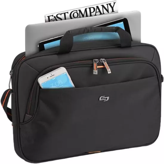 Ace Slim Brief Laptop Briefcase, 13.3 Inch, Black, One Size