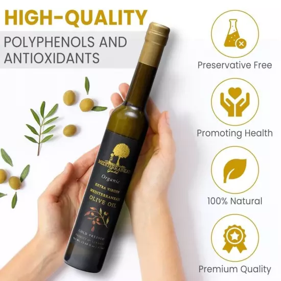 Organic Olive Oil Extra Virgin - First 100% Nature-Made Cold Pressed, Unfiltered