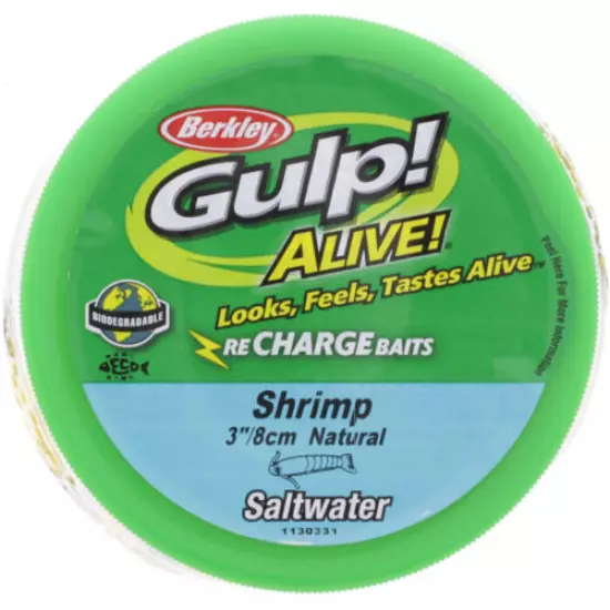 Berkley Gulp! Alive! Shrimp Fishing Bait Bucket (4-Inch) - Natural Shrimp