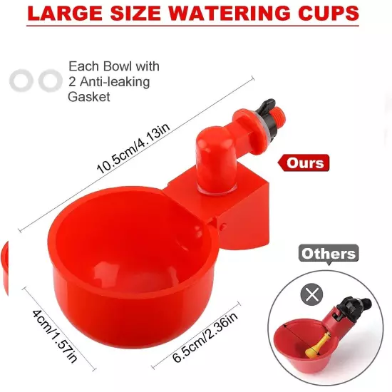 Automatic Cups Chicken Water Cup Bowl Feeder Drinker Waterer Poultry Chook Bird