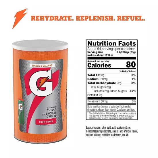 Gatorade Thirst Quencher Powder, Fruit Punch (76.5 Oz.)