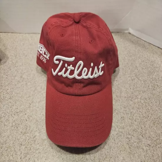 Titleist Golf Adjustable Hat Cap Red w/ White Lettering MBCI Est. 1976 