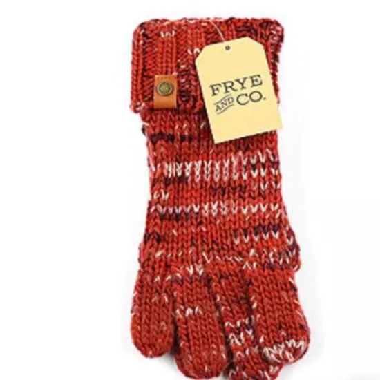 Frye and Co. Chunky Knit Cold Weather Gloves Multicolor Marled Red NWT