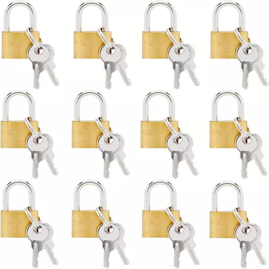 12 Pack 1.2-Inch Small Luggage Locks with Keys - Mini Padlocks for Locker, Suitc