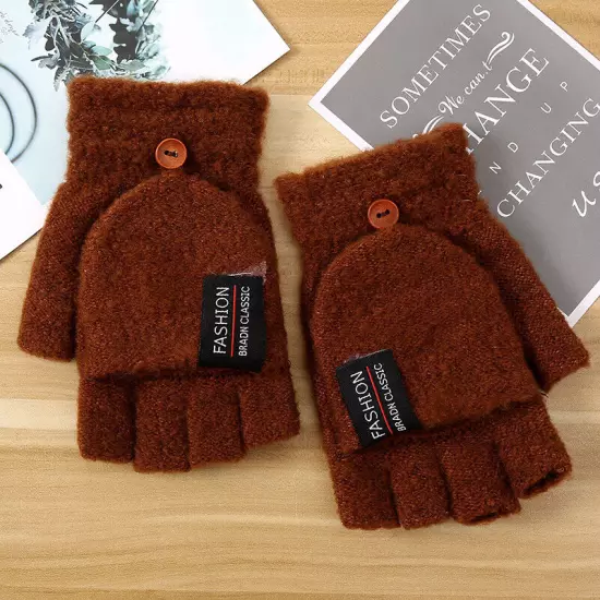 NEW Unisex Mitten Gloves Fingerless Insulated Knit Winter Gloves Men Women Warm□