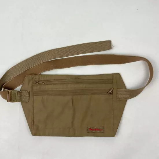 Rick Steves Adjustable Waist Belt Tan Zippered Travel Pouch Fanny pack 