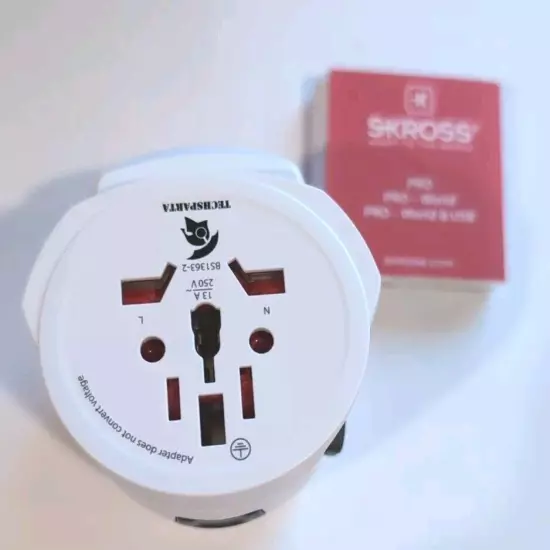 NEW Skross World Travel Adapter Pro 3 Max 6.3 A / 100V- 250V