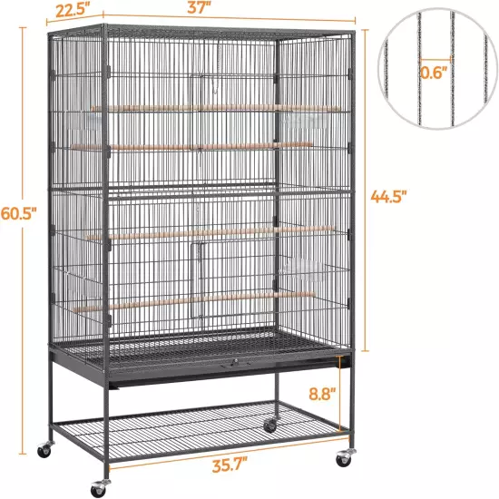 Topeakmart X-Large Parrot Cage Bird Cage with Rolling Stand for Medium Birds Sun