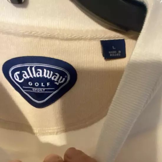 Mens Large Calloway Golf Sweatshirt Cream