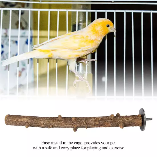 Natural Wood Stand Holder Grinding Perch Bird Chew Hanging Cage T LLI