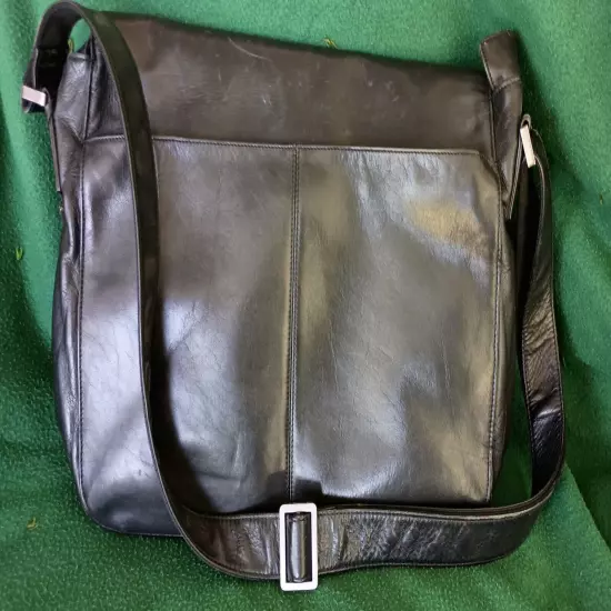 Calvin Klein Men's Black Leather Messenger Bag -- an instant classic!