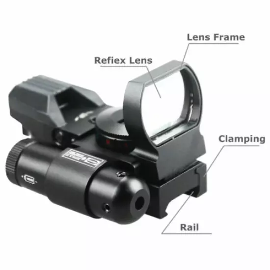 Tactical Red&Green Dot Reflex Sight Scope W/ Green Laser Holographic Illuminated