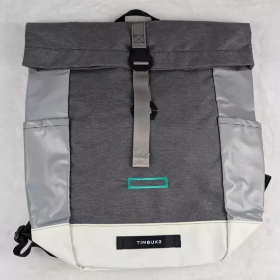 Timbuk2 Tuck Pack Roll Top Backpack Reflective Gray White Top Load NWOT