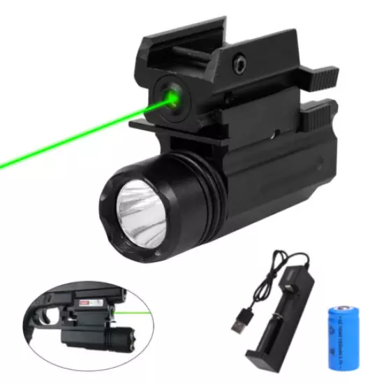 Green Dot Laser Sight Gun Light LED Flashlight Combo LED for 20mm Picatinny Rail