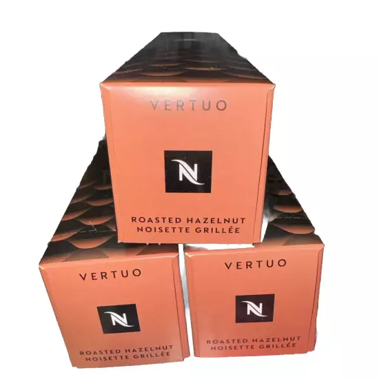 3 Sleeves Nespresso Vertuo Roasted Hazelnut Coffee 30 Capsules BBD 12/ 31/2024