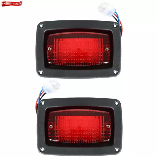 Golf Cart 2 LED Tail Light & 3 Wire Rear Taillights Pair For 1982+ Club Car DS