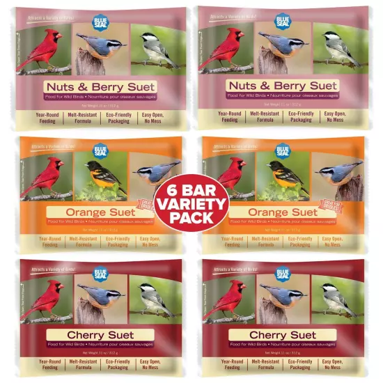 Blue Seal Berry Blend Suet Cakes for Wild Birds - No Mess Suet Feed, Food for