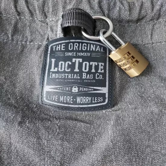 Loctote Industrial Bag Flak Sack The Original Theft Resistant Drawstring - Gray