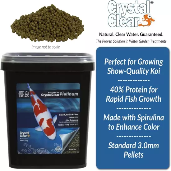 CrystalClear Platinum Rapid Growth Koi Fish Food with Added Vitamins & Spirulina