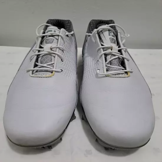 FootJoy DNA Mens 8.5 M White Leather Soft Spike Golf Shoes 53383 Great Condition