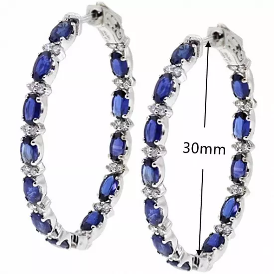 Luxury Engagement Gift 925 Silver Hoop Earring Cubic Zircon Jewelry Women