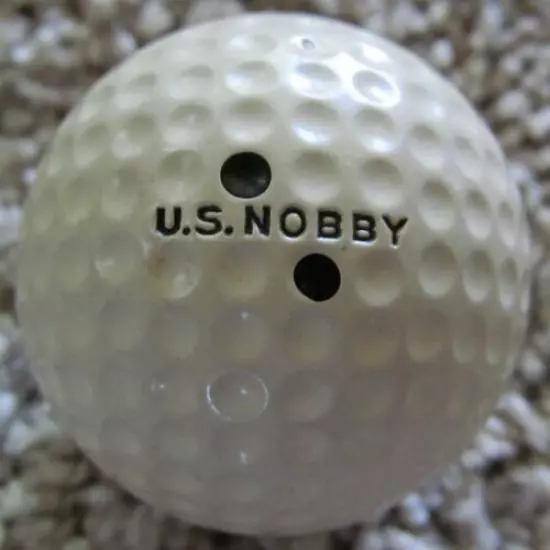 VINTAGE DIMPLE DOUBLE DOT GOLF BALL-U.S. NOBBY RE-PROCESSED NO SIGN OF PLAY