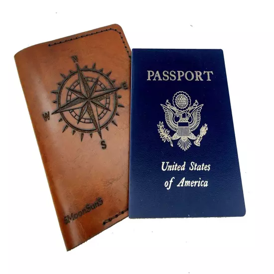 Genuine Full Grain Leather Passport Cover Field Notes Brown color leather 