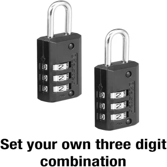 Black Set Your Own Combination Luggage Lock, Custom Combo Suitcase Padlock for T