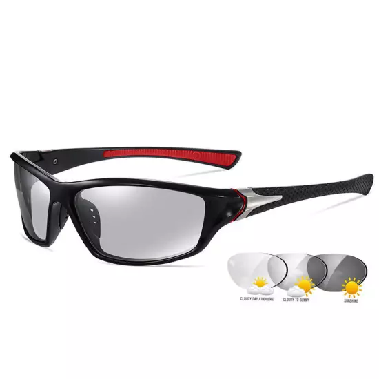 Photochromic Polarized Sports Sunglasses Men Fishing Driving Cycling Sun Glasses