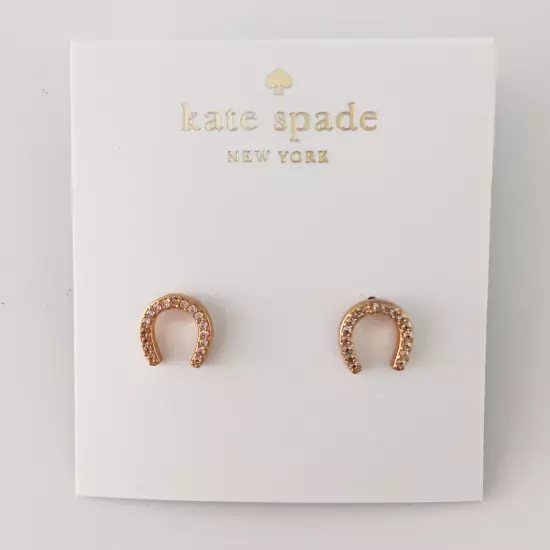 Kate Spade New York Wild Ones gold tone Pave Horseshoe Stud Earrings