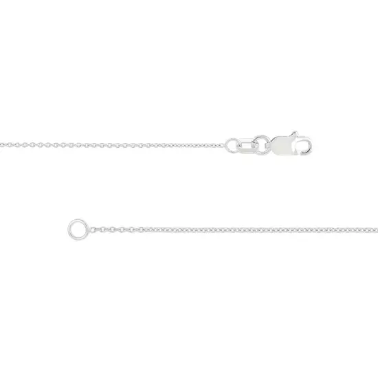 0.90MM CABLE CHAIN LOBSTER LOCK NECKLACE REAL 14K WHITE GOLD