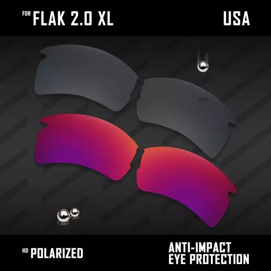 Anti Scratch Polarized Replacement Lenses for-Oakley Flak 2.0 XL OO9188 Options