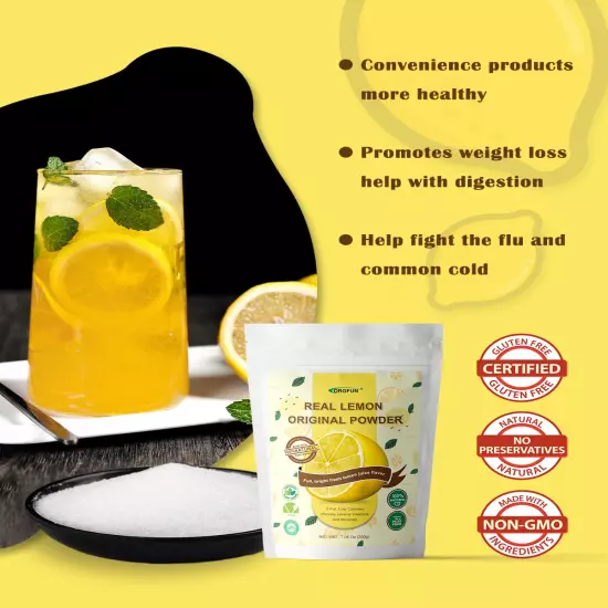 Original Lemon Powder Made with Real Lemons, Freeze Dried Juice Powder, Strong F