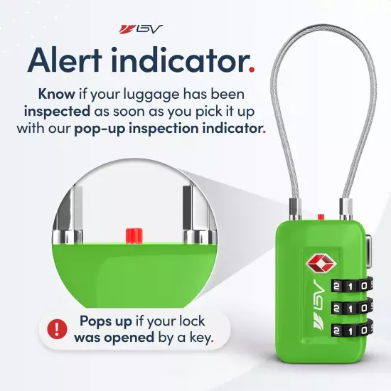 TSA Approved Luggage Travel Lock, Set-Your-Own Combination Lock for School Gym, 