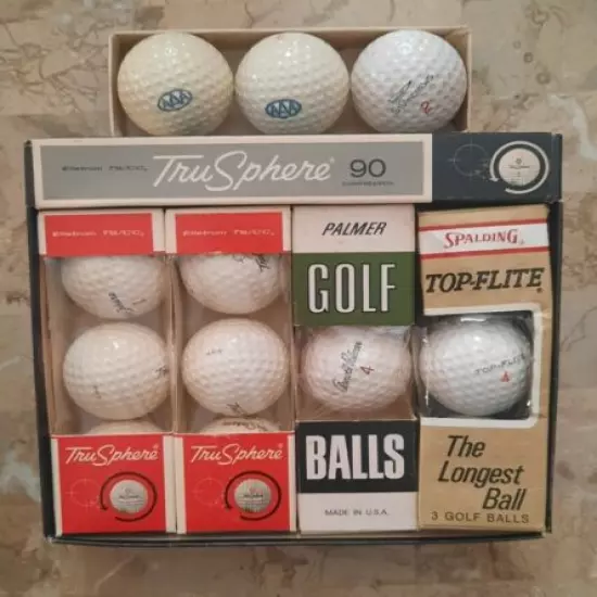 Vintage Assorted Golf Ball Lot - New, old-stock, 14 balls