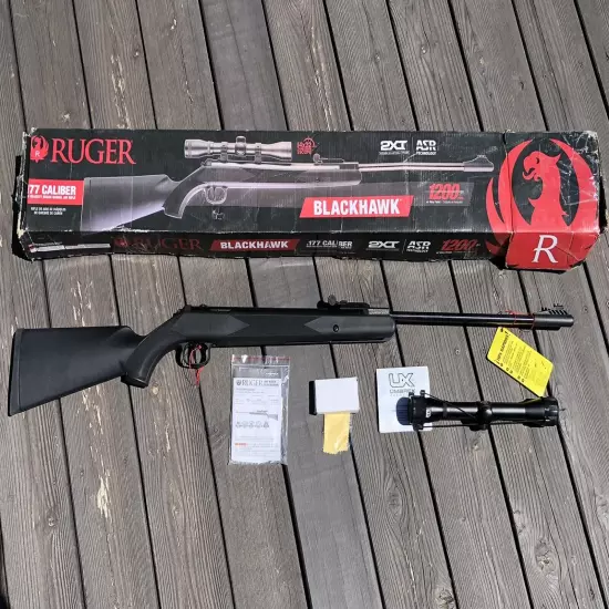 Ruger Blackhawk .177 Cal Pellet Break Barrel Air Rifle Gun w/4x32 Scope - READ