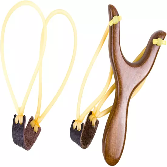 Solid Wooden Slingshot Toys with Classic Construction Hunting Slingshot for Cata